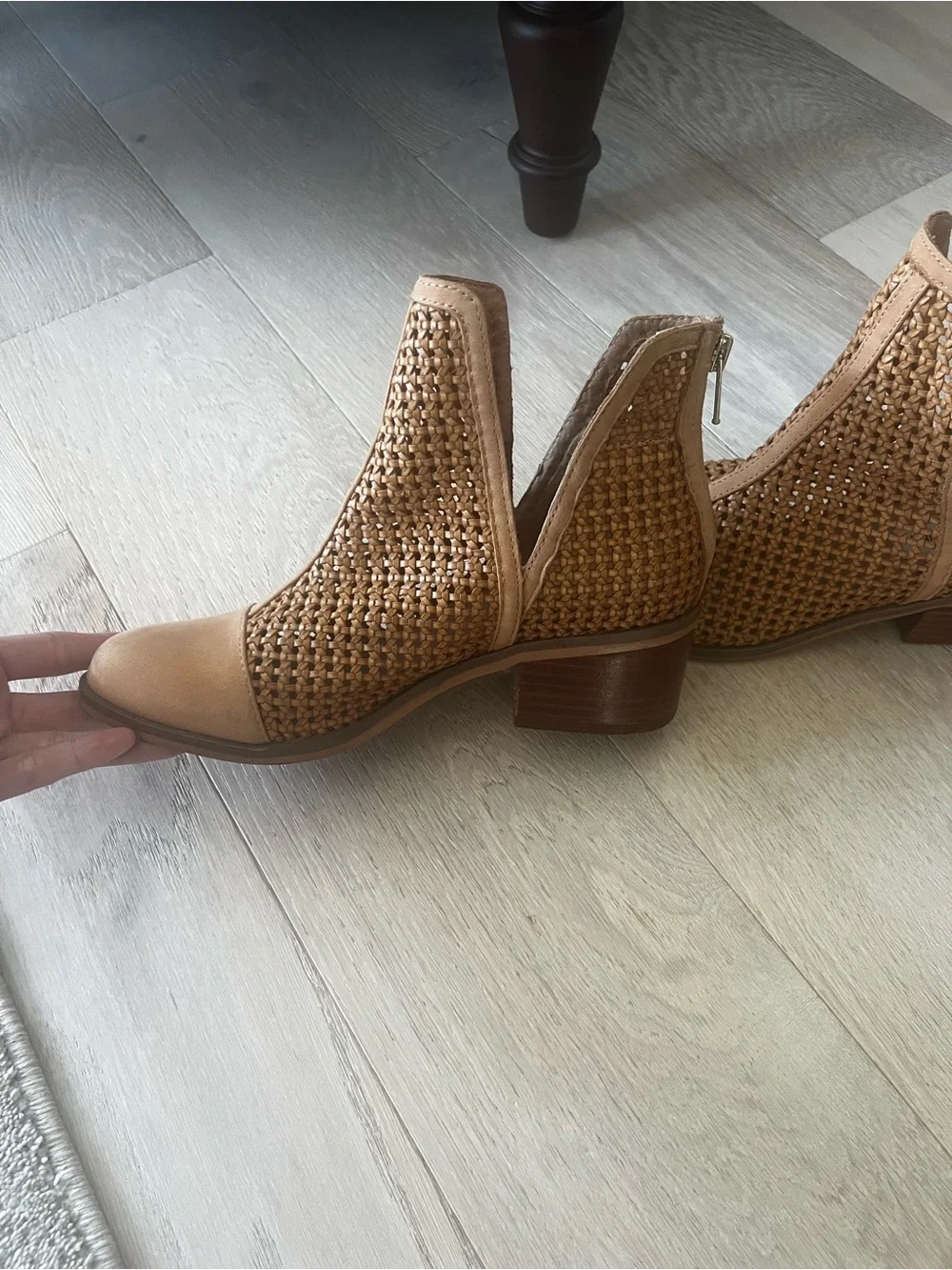 Steve Madden Woven Tan Ankle Booties